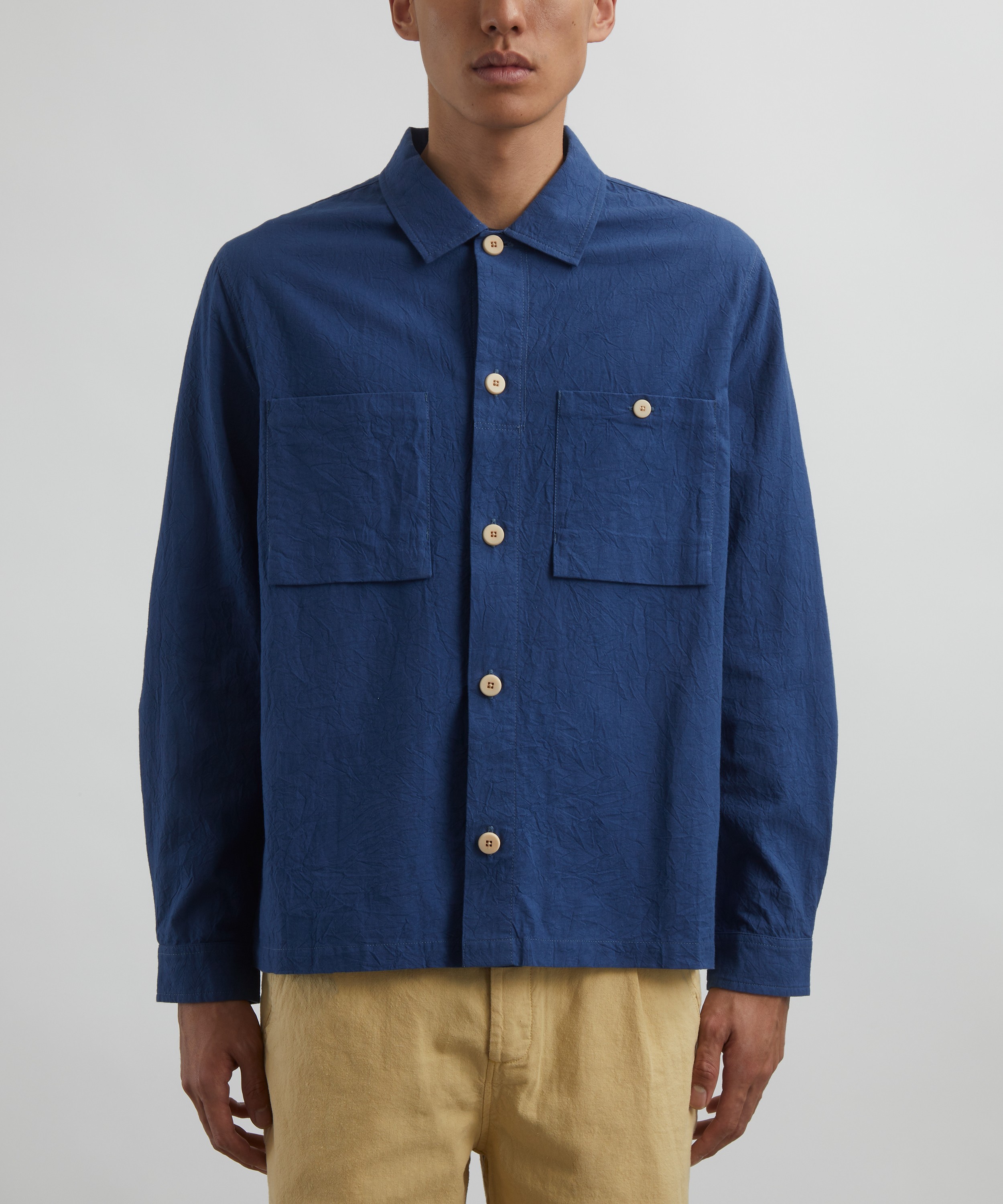 Folk - Blue Crinkle Patch Overshirt image number 2