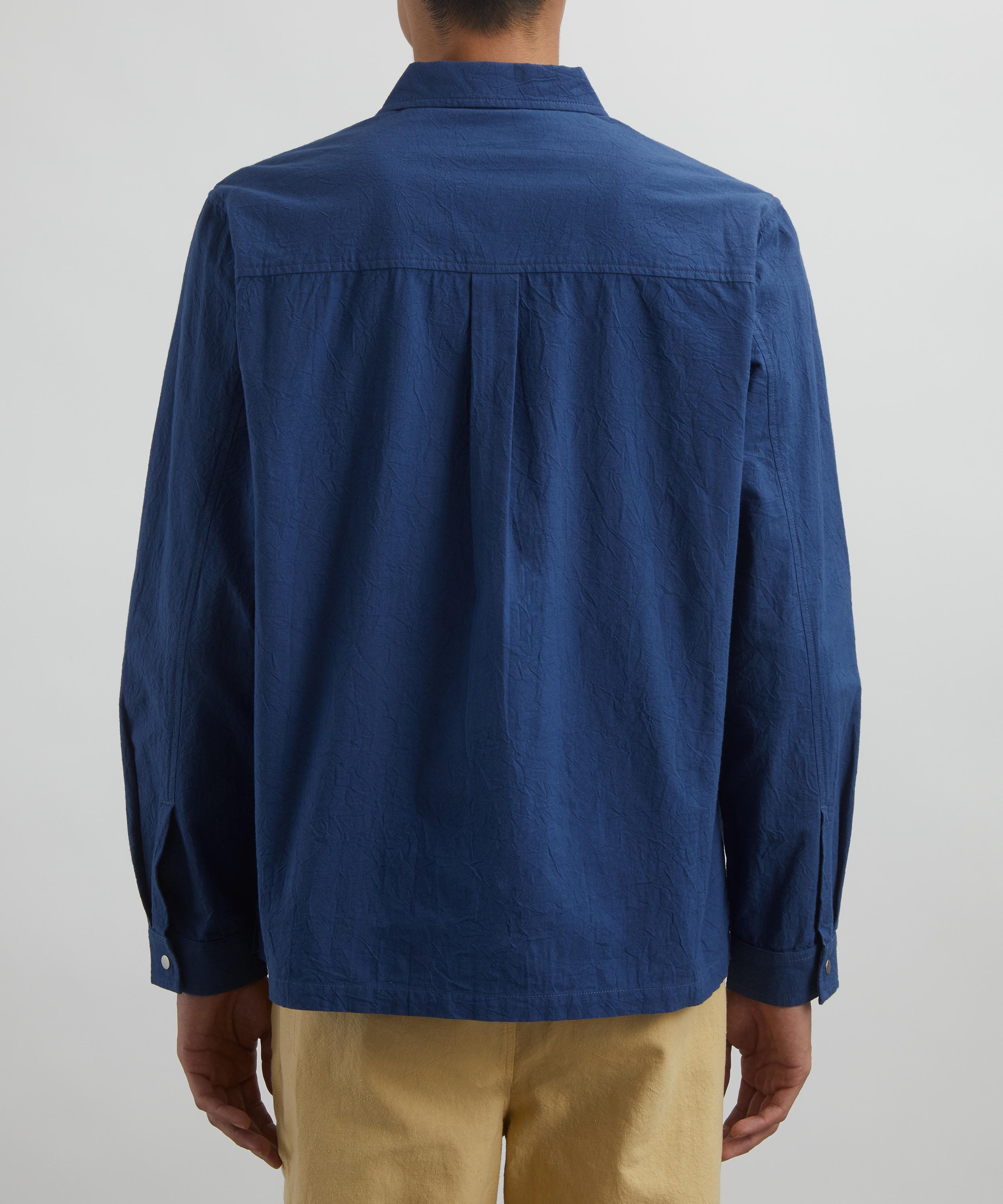 Folk - Blue Crinkle Patch Overshirt image number 3