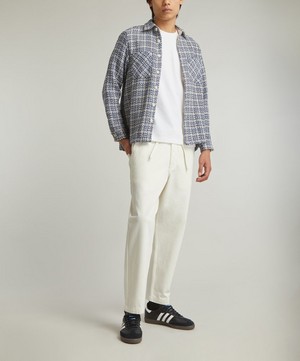 Wax London - Whiting Blue Mercer Check Overshirt image number 1