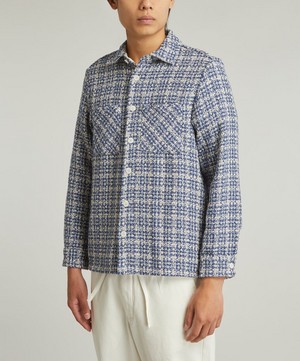 Wax London - Whiting Blue Mercer Check Overshirt image number 2
