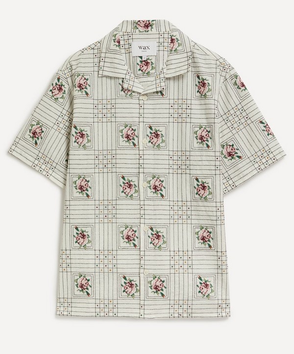 Wax London - Didcot Short-Sleeve Tapestry Embroidery Shirt image number null