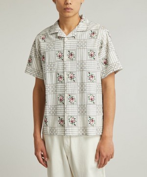 Wax London - Didcot Short-Sleeve Tapestry Embroidery Shirt image number 2