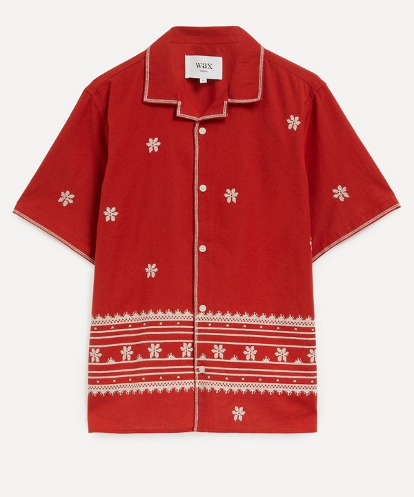 Wax London - Didcot Short-Sleeve Daisy Embroidery Shirt image number null