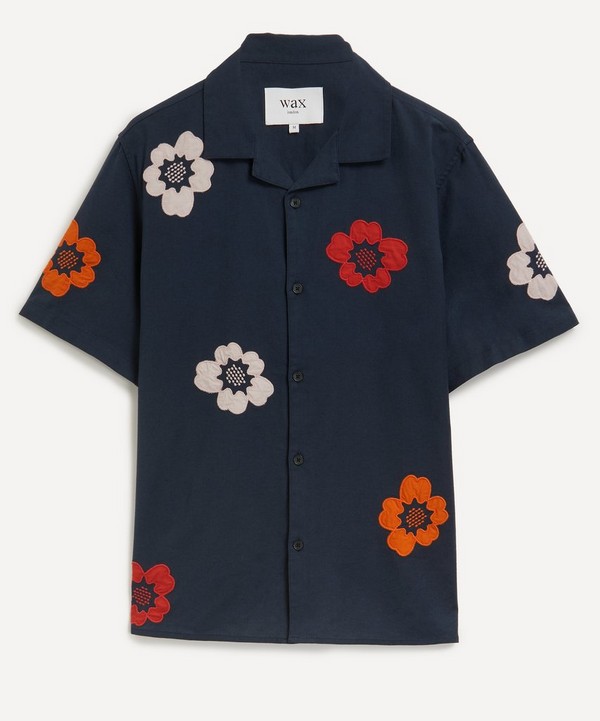 Wax London - Didcot Short-Sleeve Appliqué Floral Shirt image number null