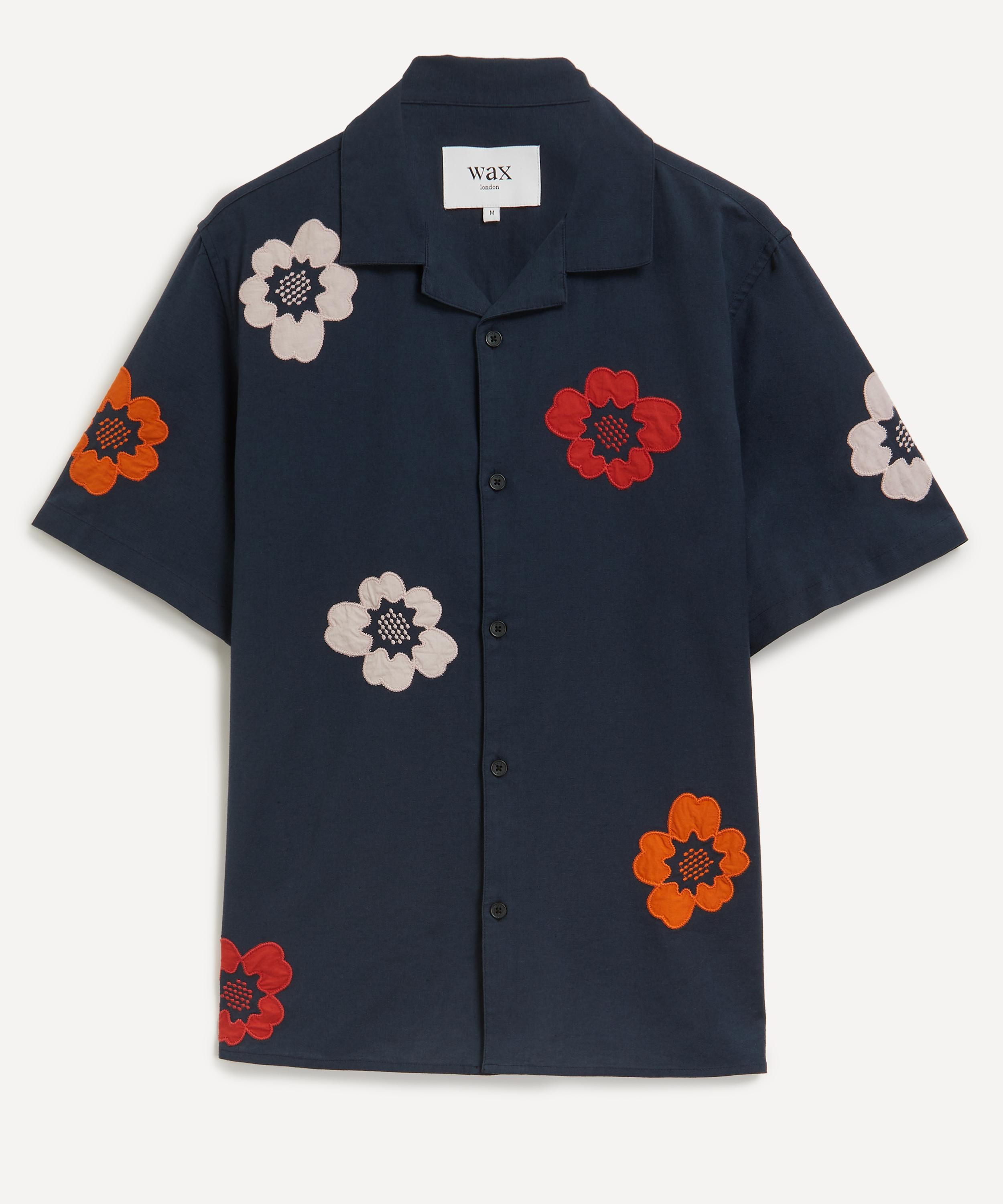 Wax London - Didcot Short-Sleeve Appliqué Floral Shirt