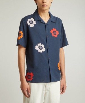 Wax London - Didcot Short-Sleeve Appliqué Floral Shirt image number 2