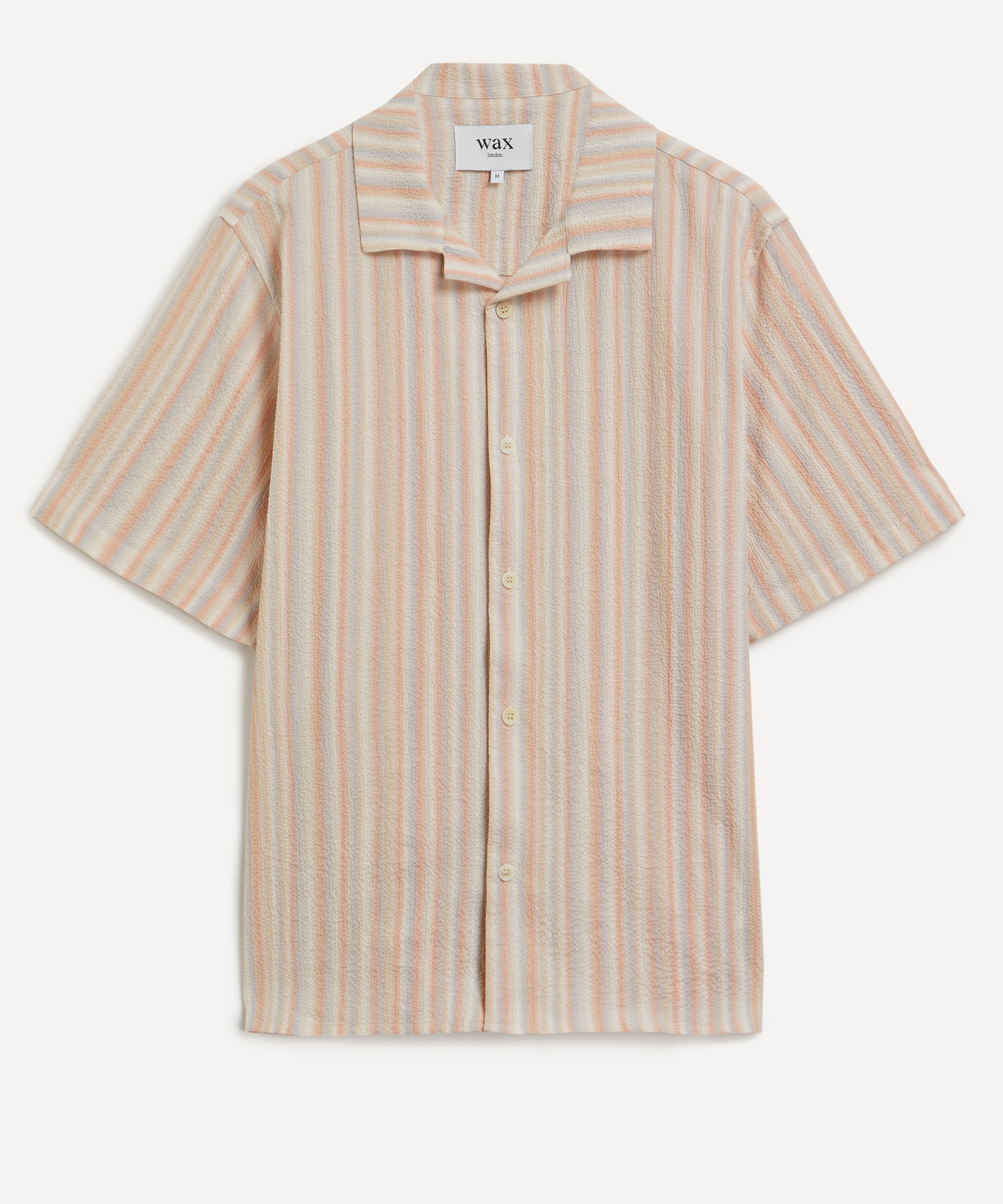 Wax London - Didcot Short-Sleeve Multi Pastel Stripe Shirt