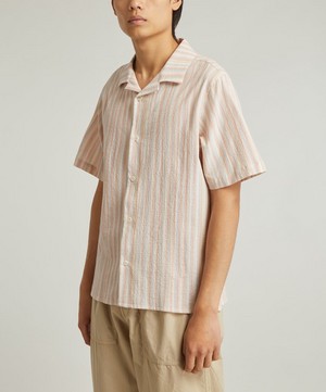 Wax London - Didcot Short-Sleeve Multi Pastel Stripe Shirt image number 2
