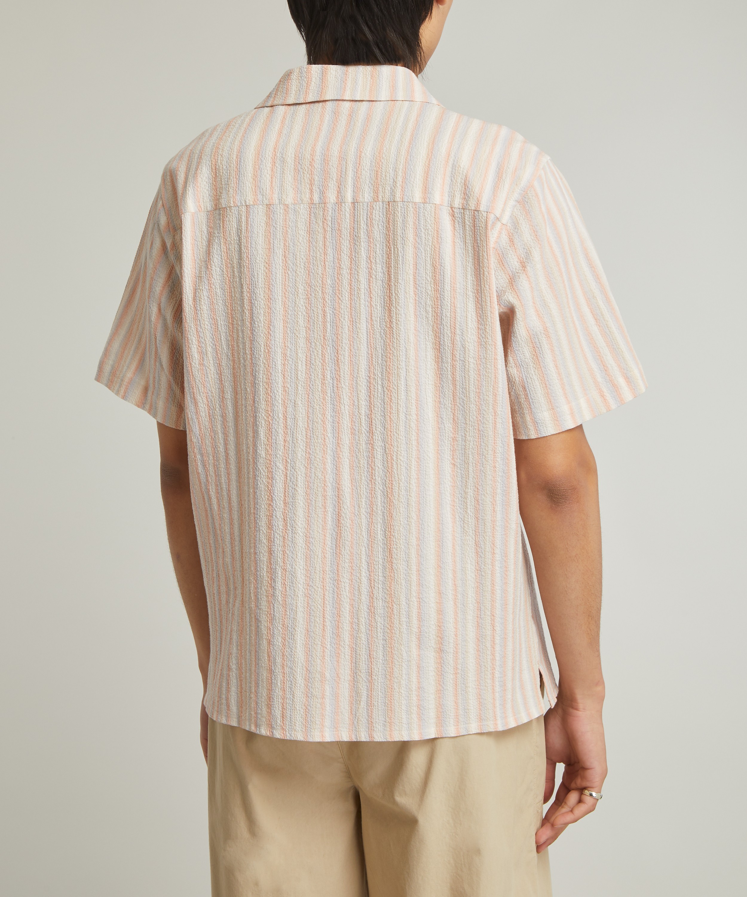 Wax London - Didcot Short-Sleeve Multi Pastel Stripe Shirt image number 3