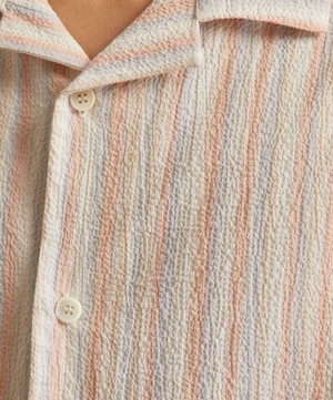 Wax London - Didcot Short-Sleeve Multi Pastel Stripe Shirt image number 4