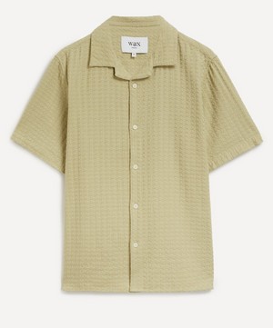 Wax London - Didcot Short-Sleeve Textural Wave Stripe Shirt image number 0