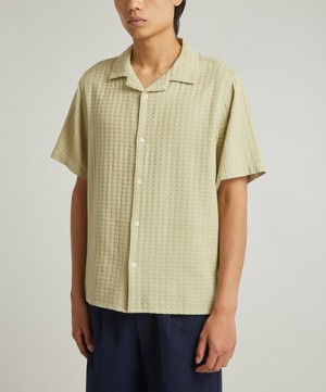 Wax London - Didcot Short-Sleeve Textural Wave Stripe Shirt image number 2