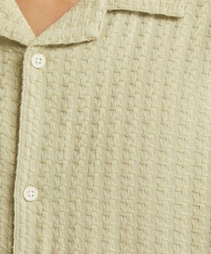 Wax London - Didcot Short-Sleeve Textural Wave Stripe Shirt image number 4
