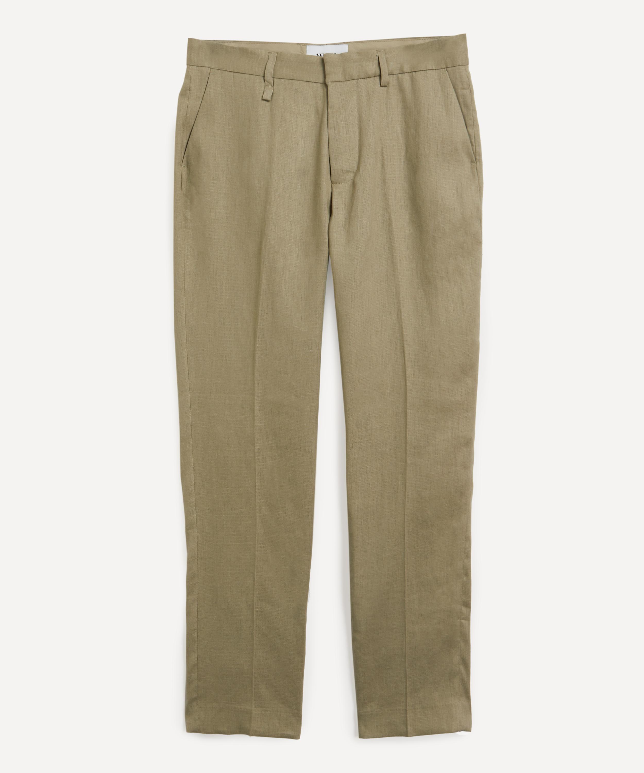 Wax London - Alp Pale Green Linen Trousers image number 0
