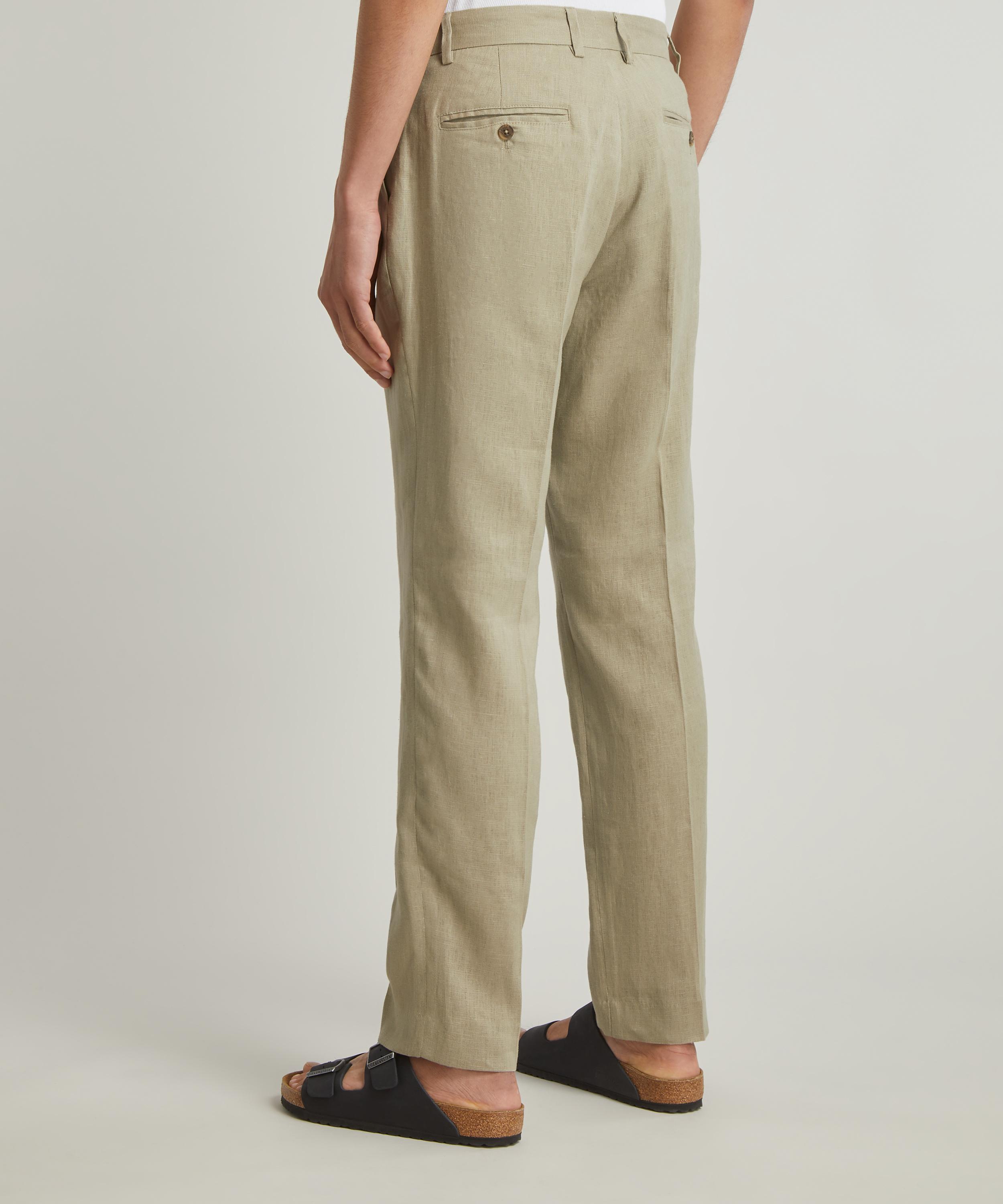 Wax London - Alp Pale Green Linen Trousers image number 3
