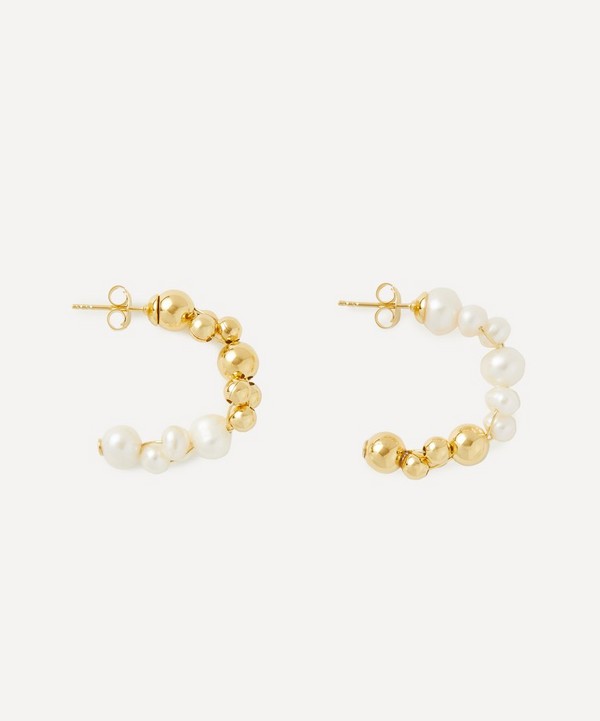 Completedworks - 18ct Gold-Plated Vermeil Silver Every Cloud Has A Silver Lining Hoop Earrings image number null