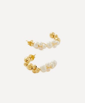 Completedworks - 18ct Gold-Plated Vermeil Silver Every Cloud Has A Silver Lining Hoop Earrings image number 1