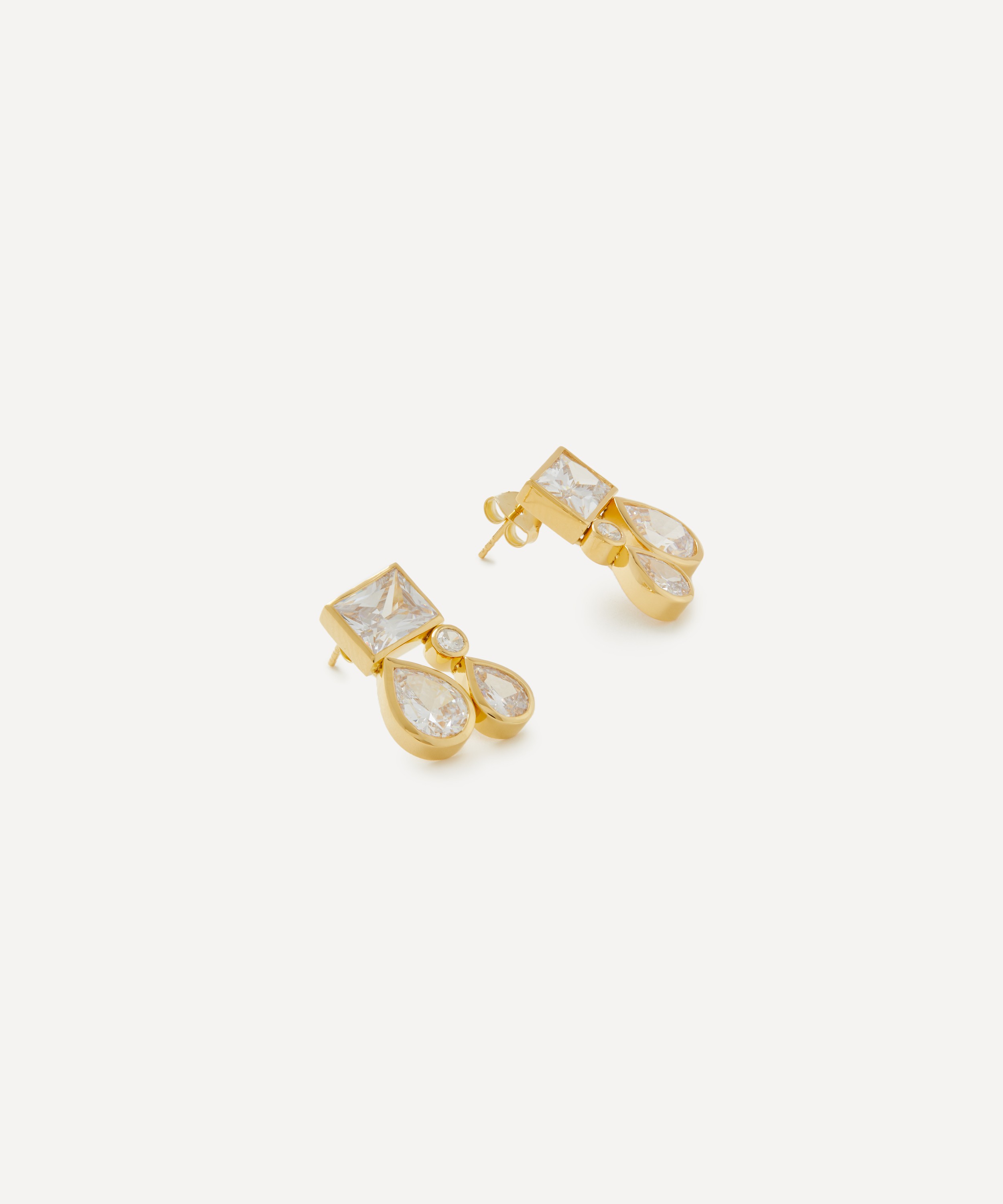 Completedworks - 18ct Gold-Plated Vermeil Silver Z50 Drop Earrings image number 1