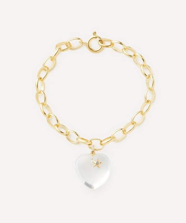 Kirstie Le Marque - Gold-Plated Diamond and Quartz Chunky Heart Bracelet image number null
