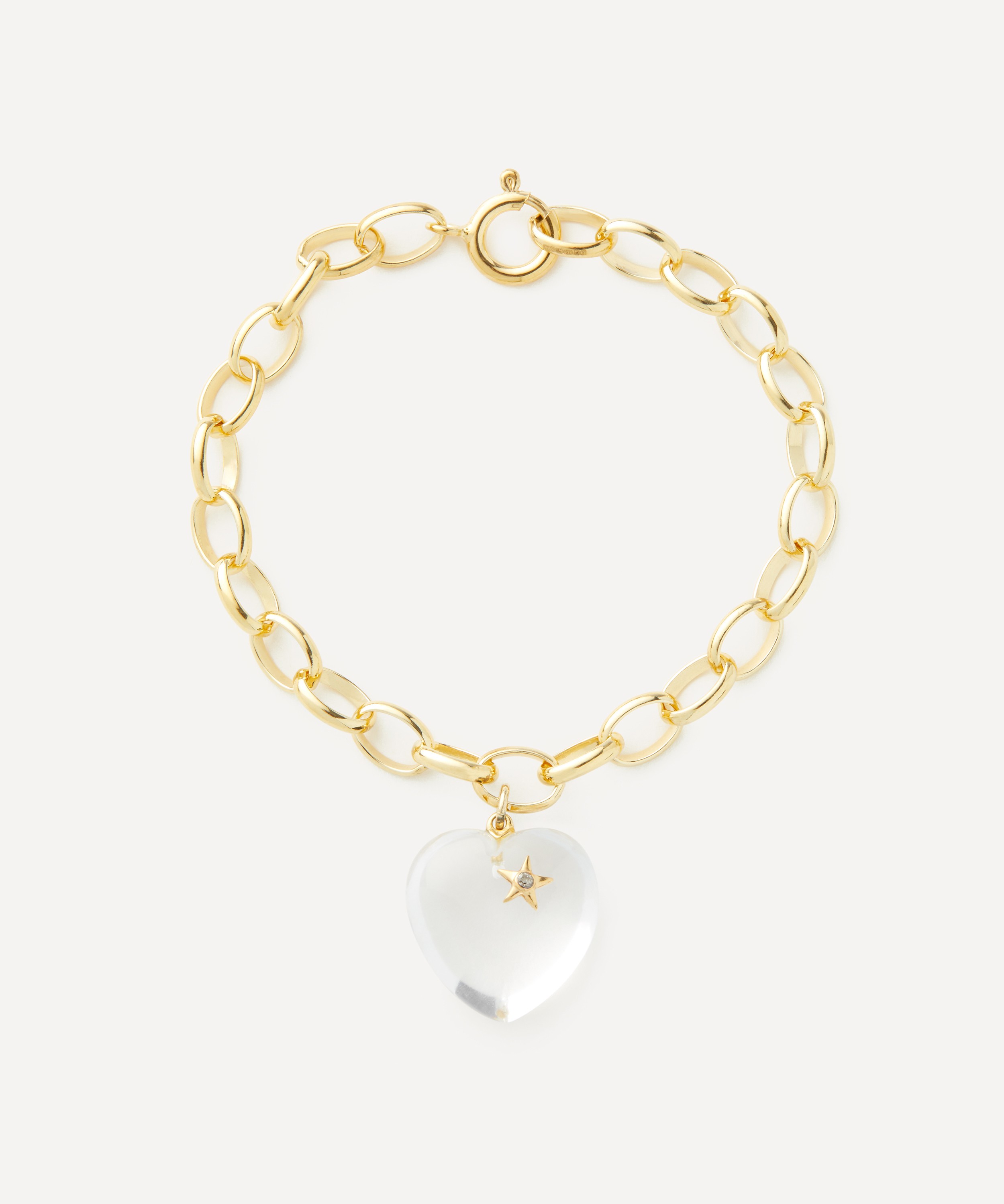 Kirstie Le Marque - Gold-Plated Diamond and Quartz Chunky Heart Bracelet image number 0