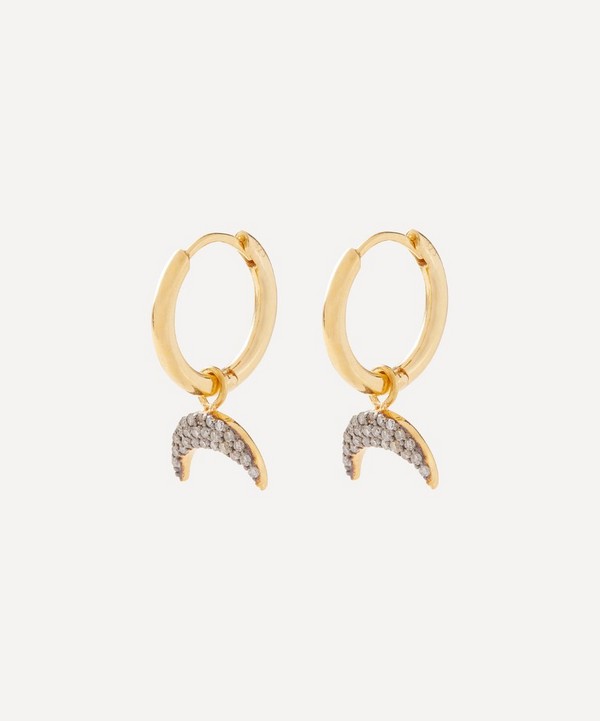 Kirstie Le Marque - Gold-Plated Diamond Horn Hoop Earrings image number null