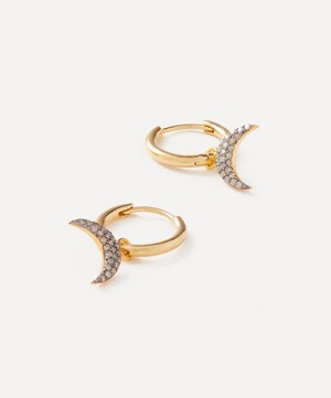 Kirstie Le Marque - Gold-Plated Diamond Horn Hoop Earrings image number 1