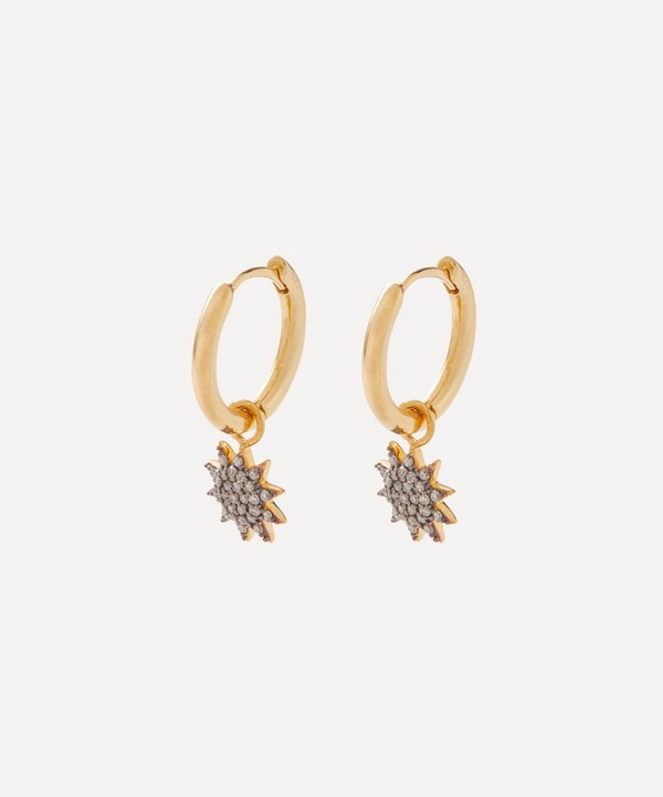 Kirstie Le Marque - Gold-Plated Diamond Starburst Hoop Earrings image number null
