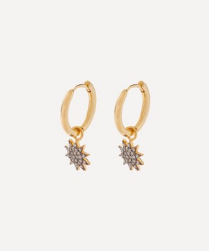 Kirstie Le Marque - Gold-Plated Diamond Starburst Hoop Earrings image number 0