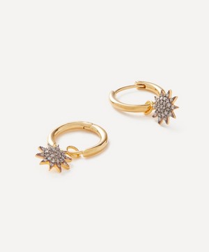 Kirstie Le Marque - Gold-Plated Diamond Starburst Hoop Earrings image number 1