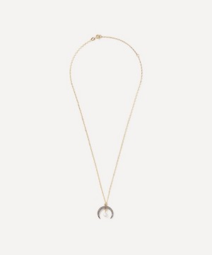 Kirstie Le Marque - 9ct Gold Diamond Horn and Pearl Pendant Necklace image number 1