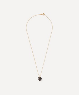 Kirstie Le Marque - Gold-Plated Diamond and Black Onyx Mini Heart Necklace image number 1