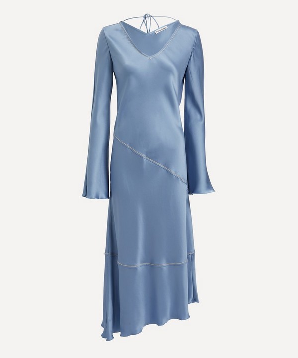 Acne Studios - Dusty Blue Long Satin Dress image number null