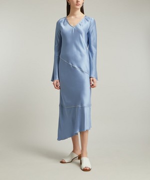 Acne Studios - Dusty Blue Long Satin Dress image number 2
