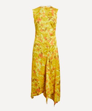Acne Studios - Yellow Printed Sleeveless Dress image number 0