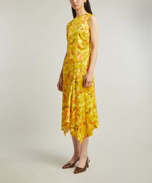 Acne Studios - Yellow Printed Sleeveless Dress image number 2