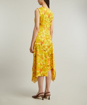 Acne Studios - Yellow Printed Sleeveless Dress image number 3