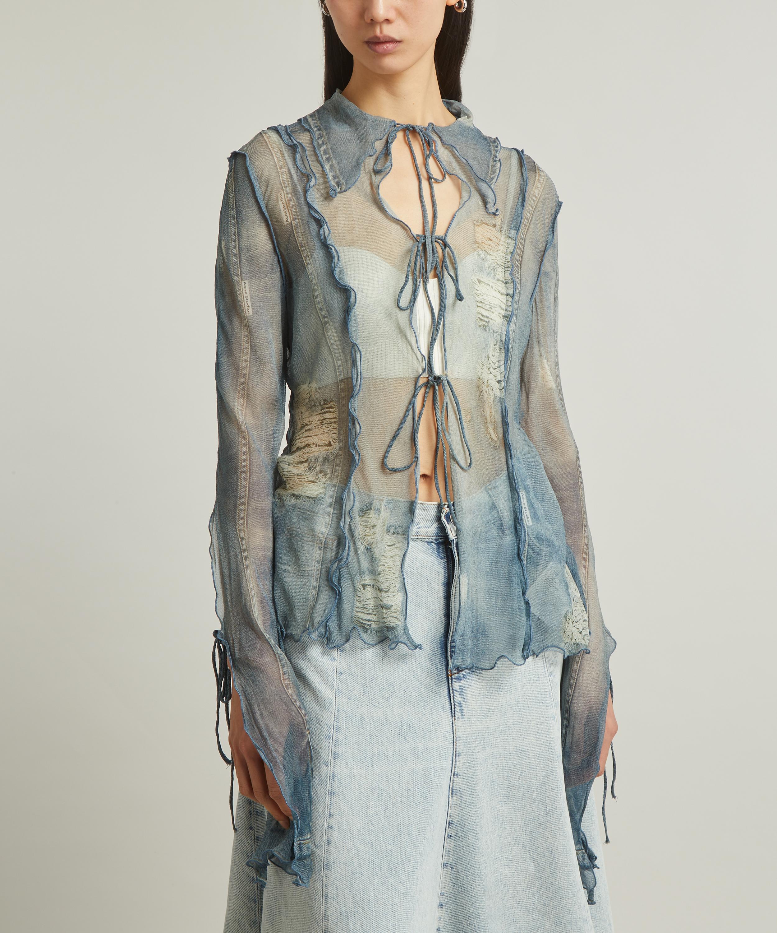 Acne Studios - Fluid Trompe L'Oeil Denim Blouse image number 2