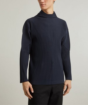 HOMME PLISSÉ ISSEY MIYAKE - Pleated Mock Neck T-Shirt image number 2