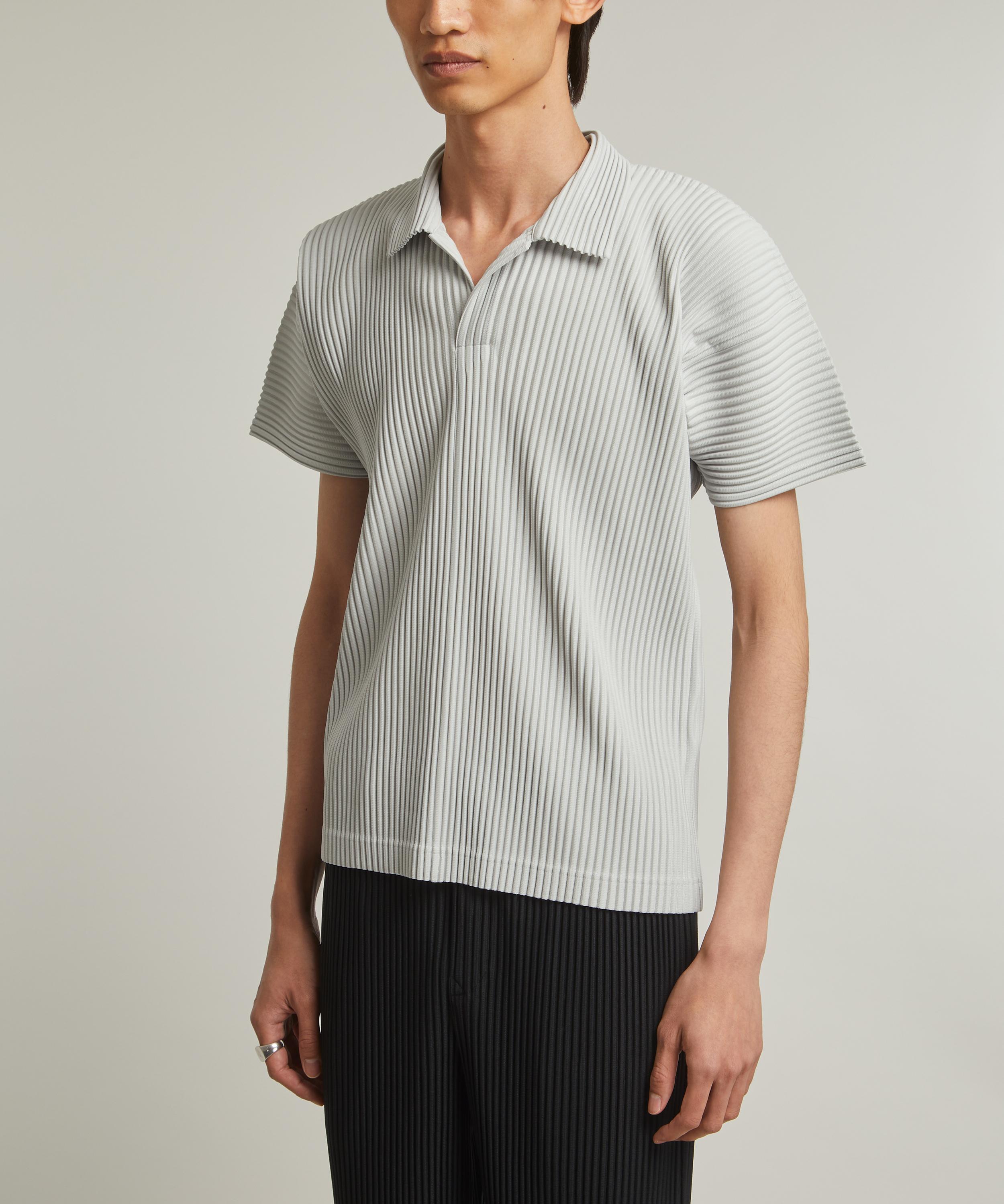 Homme Plisse Issey Miyake Pleated Polo Shirt | Liberty Homme Plisse Issey Miyake Pleated Polo Shirt | Liberty
