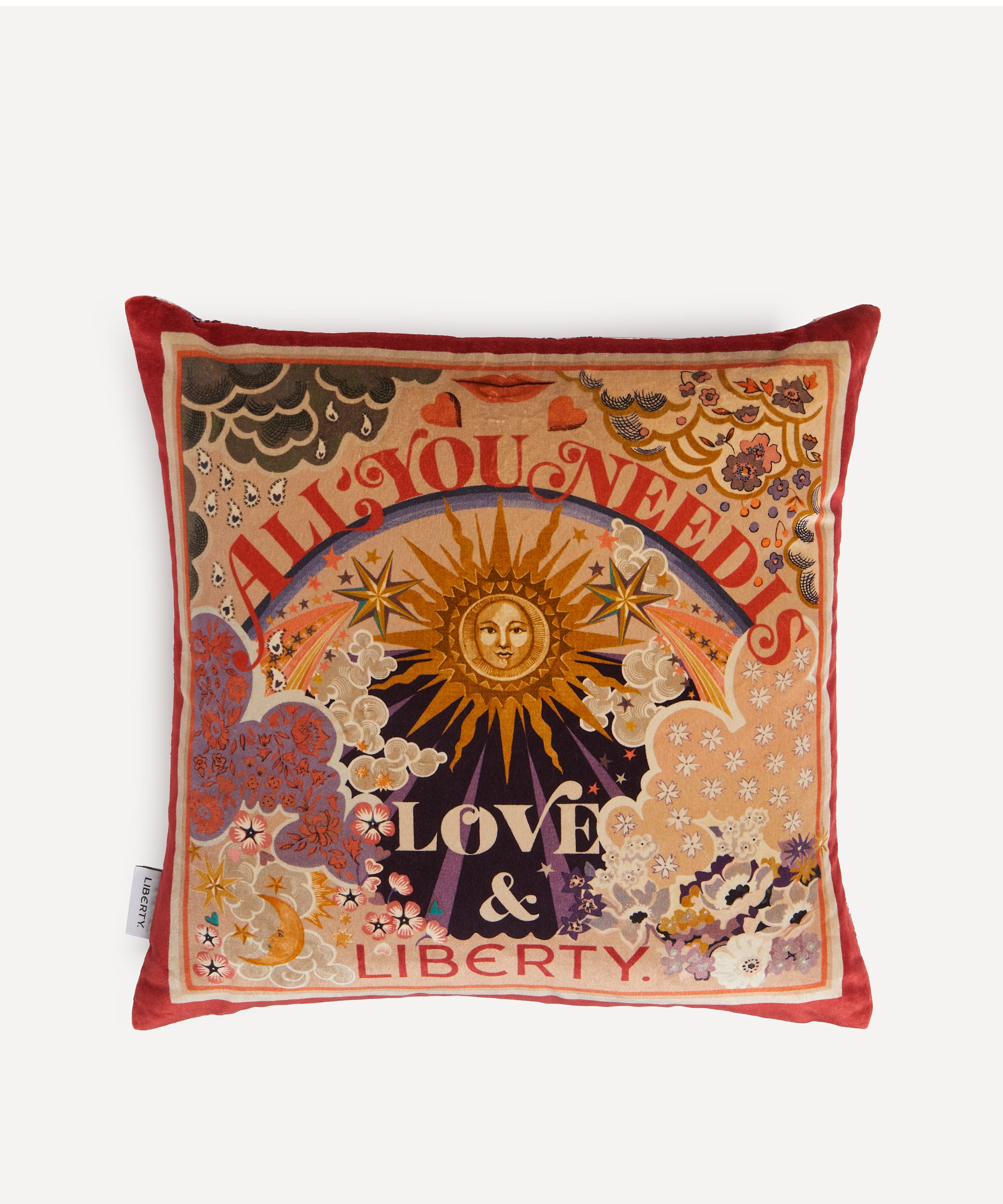 Liberty - The Power of Love and Liberty Square Velvet Cushion image number 0