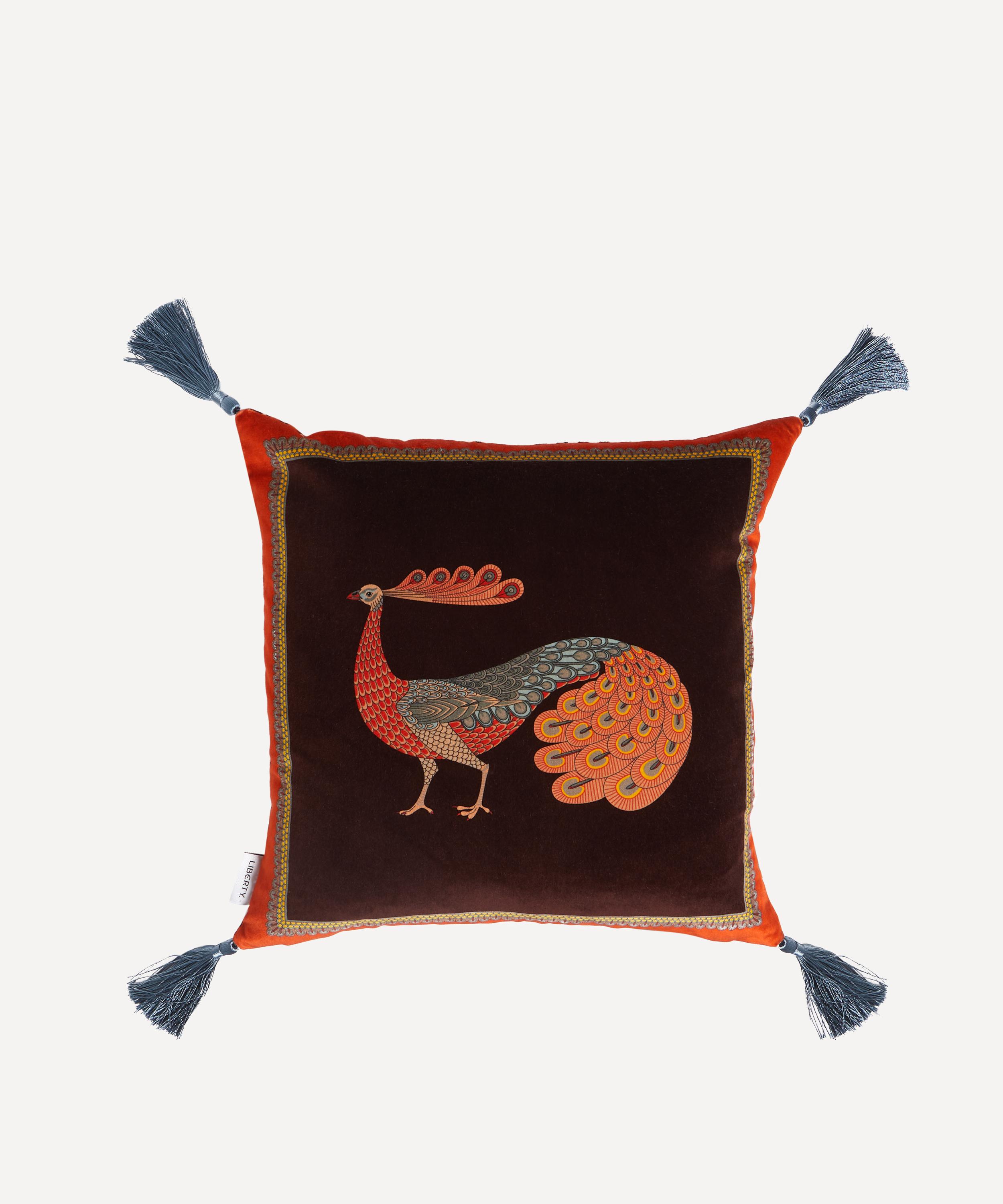 Liberty Peacock Garden Velvet Cushion