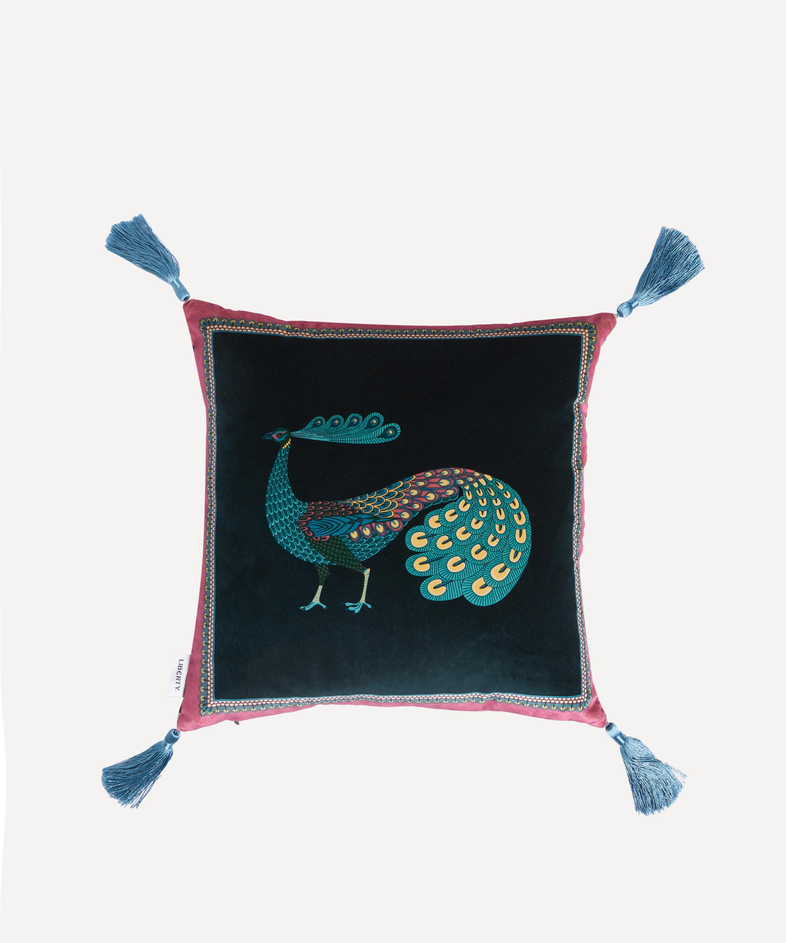 Liberty - Peacock Garden Velvet Cushion image number 0