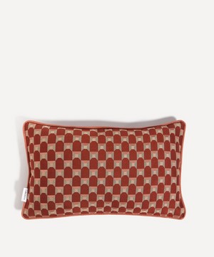 Liberty - Obi Check Jacquard Rectangular Cushion in Lacquer image number 0