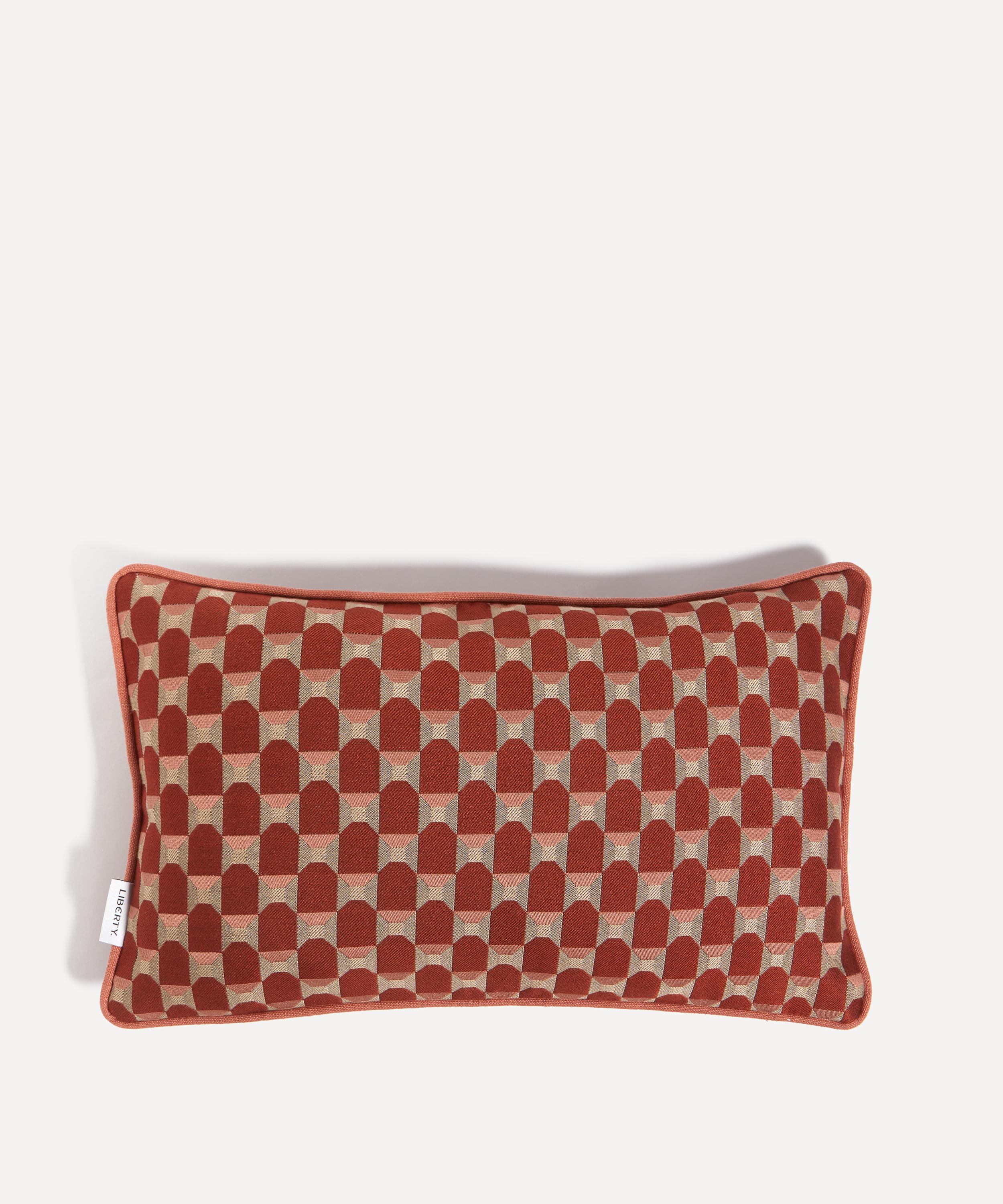 Liberty - Obi Check Jacquard Rectangular Cushion in Lacquer image number 0