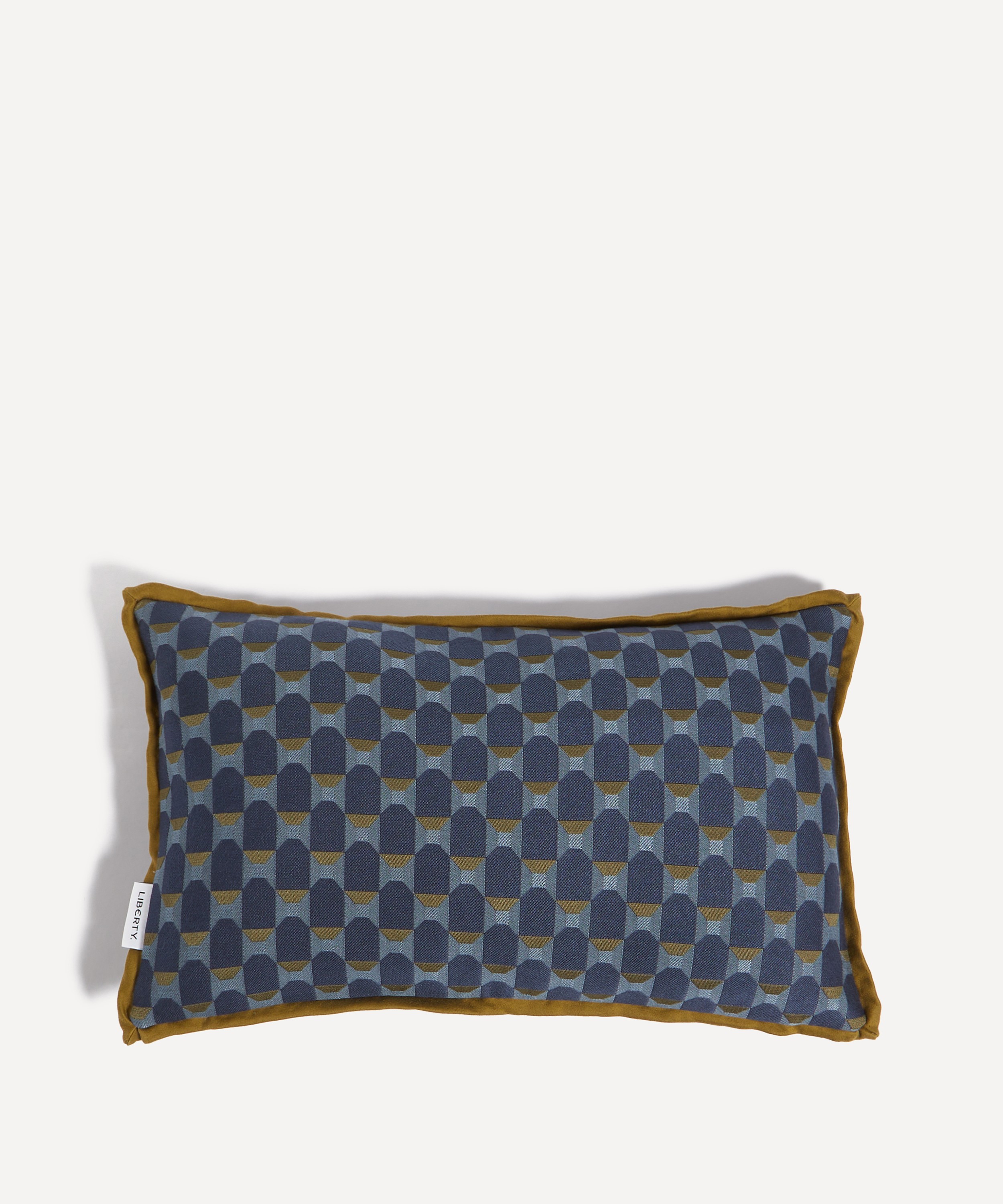 Liberty - Obi Check Jacquard Rectangular Cushion in Acacia image number 0