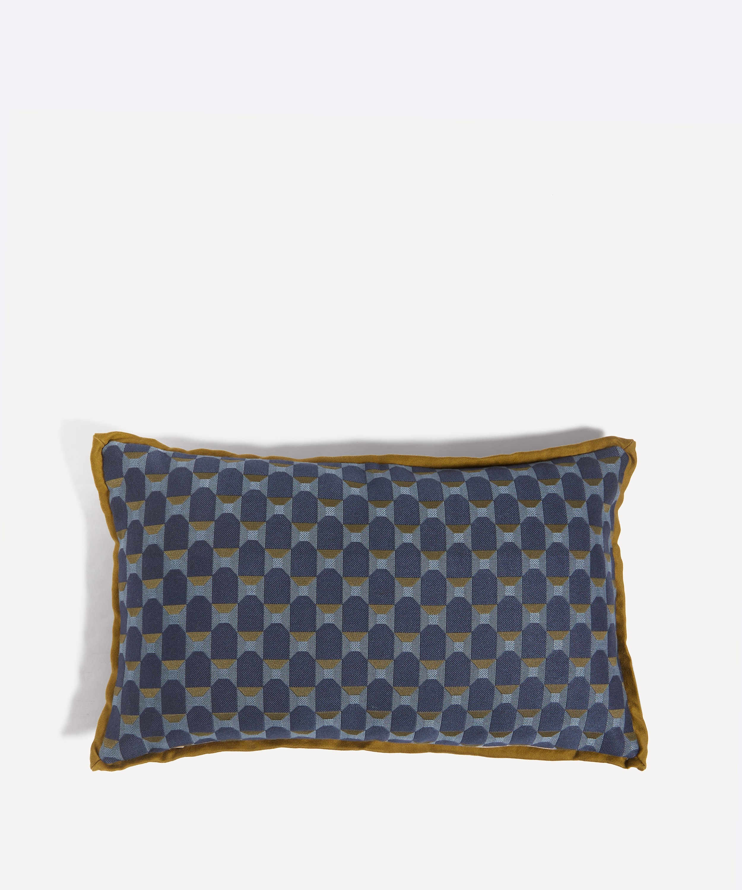 Liberty - Obi Check Jacquard Rectangular Cushion in Acacia image number 2