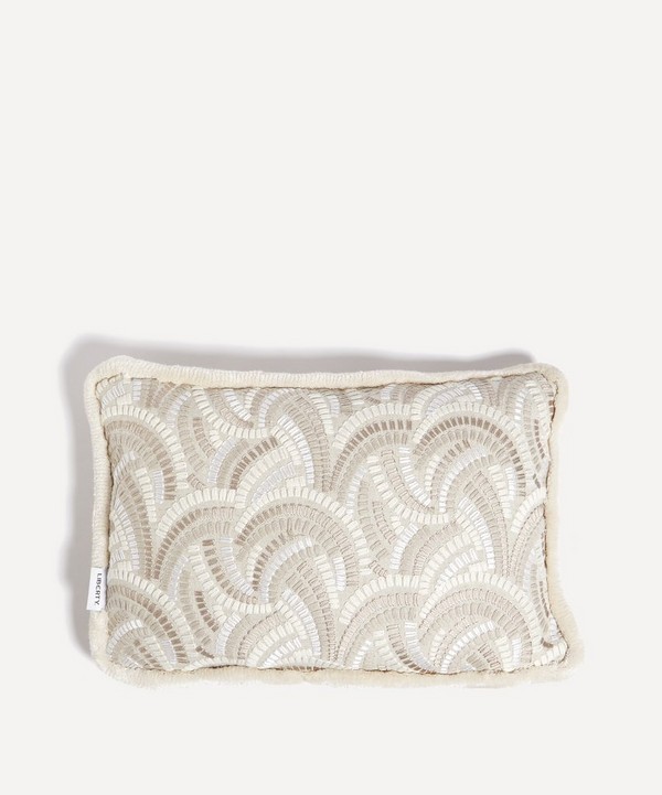 Liberty - Kimono Knot Rectangular Cushion in Fennel image number null