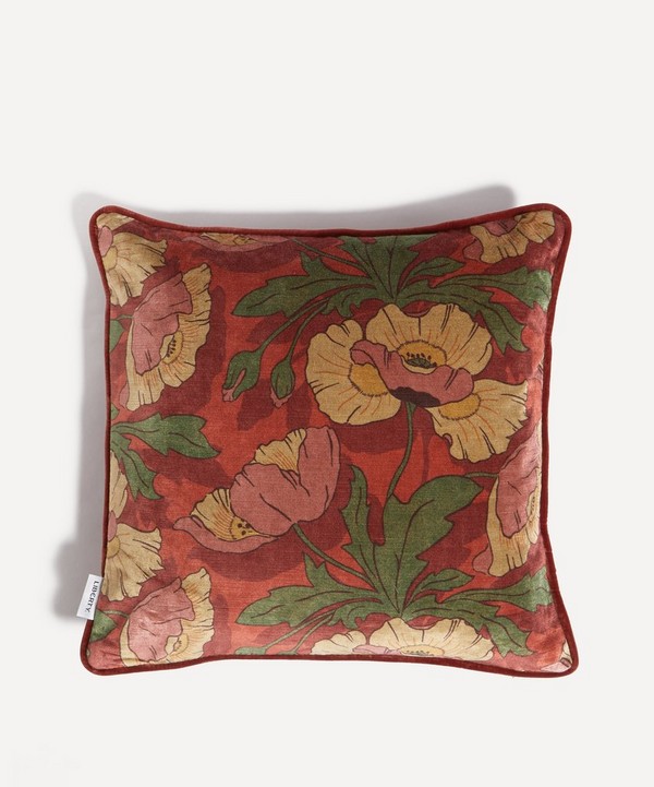 Liberty - Butterfield Square Cotton Velvet Cushion in Lacquer