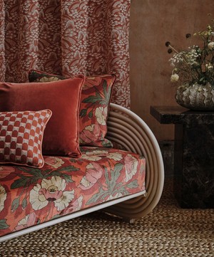 Liberty - Butterfield Square Cotton Velvet Cushion in Lacquer image number 1