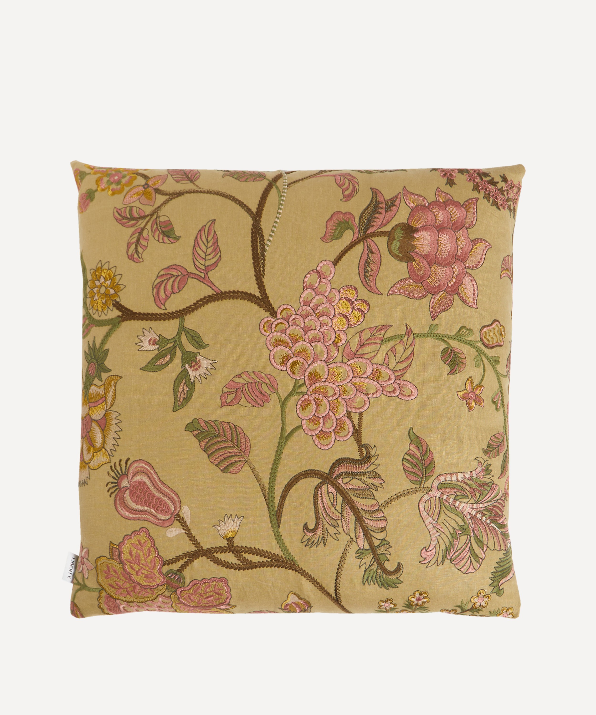 Liberty - Palampore Embroidery Square Cushion in Lacquer